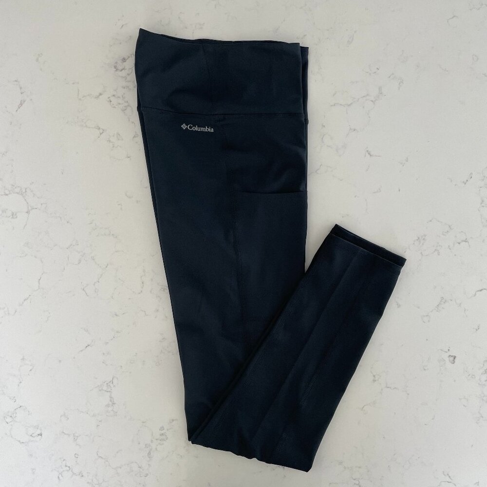 Columbia Boundless Trek Omni-Wick Activewear Poly Blend Leggings Black Sz M